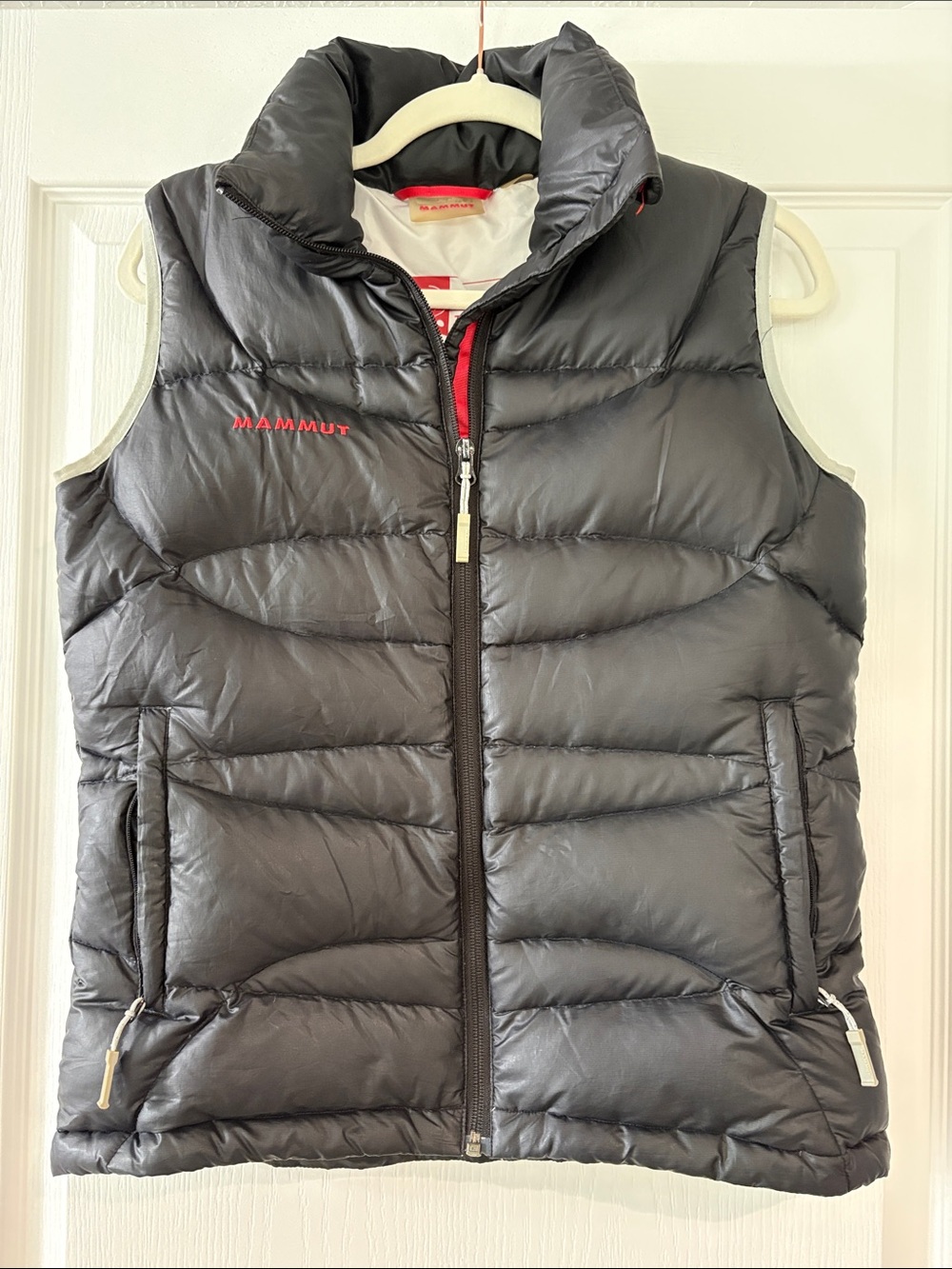 Mammut Black Quilted Vest with Red Trim